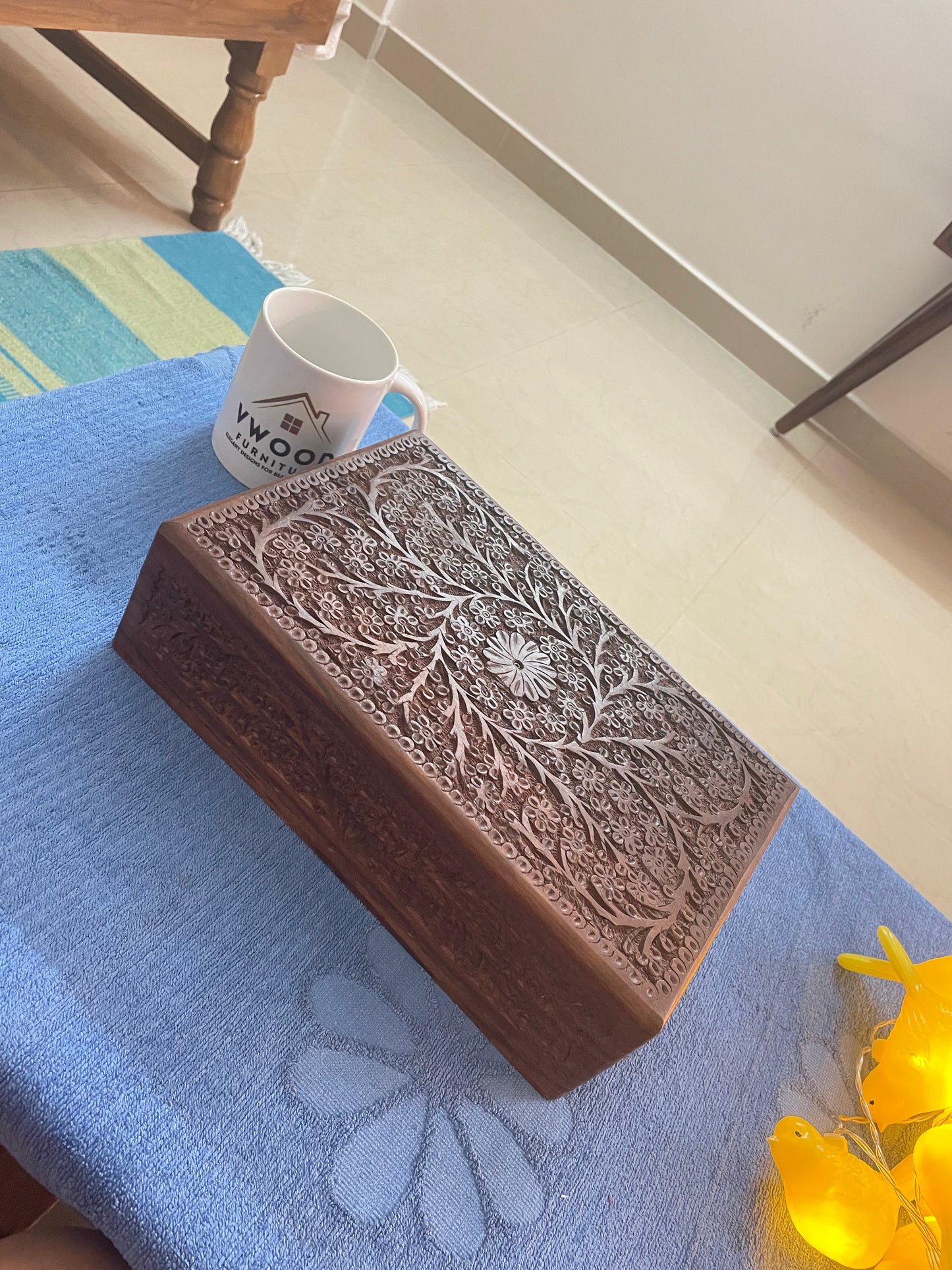 Heavy Carved Jewelry Box