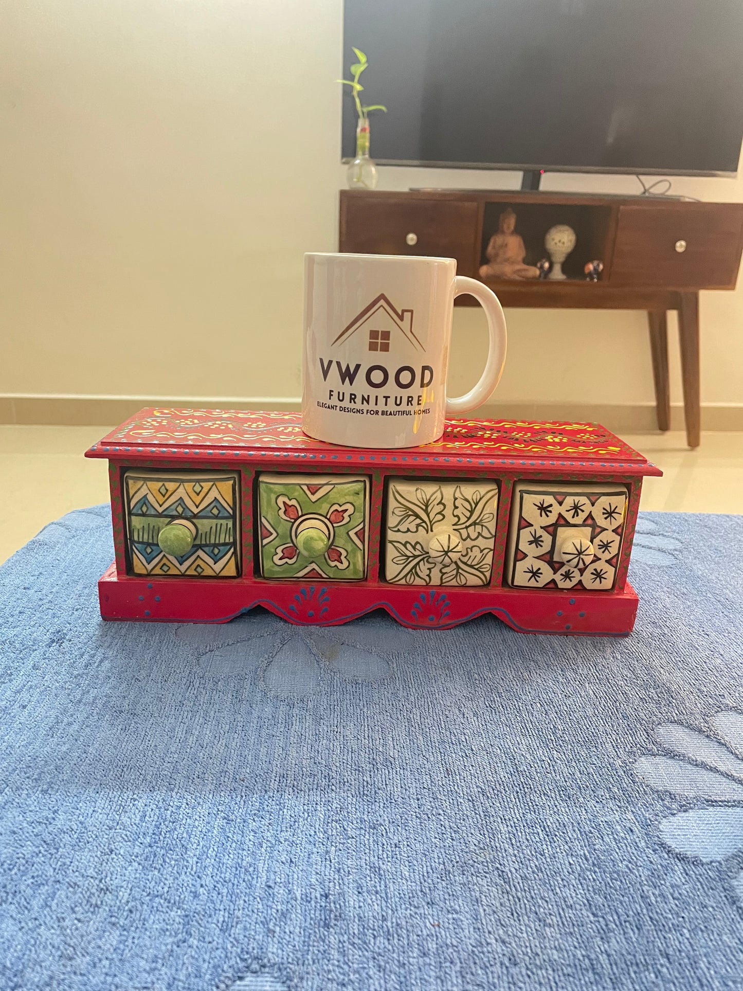 Red Ceramic Storage box