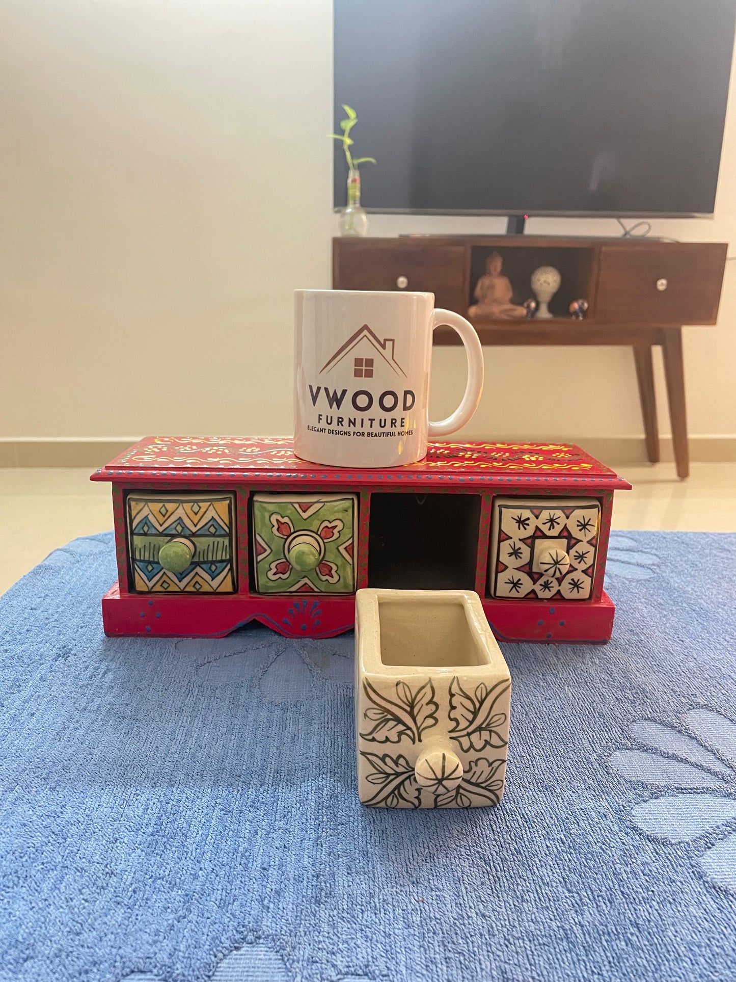 Red Ceramic Storage box