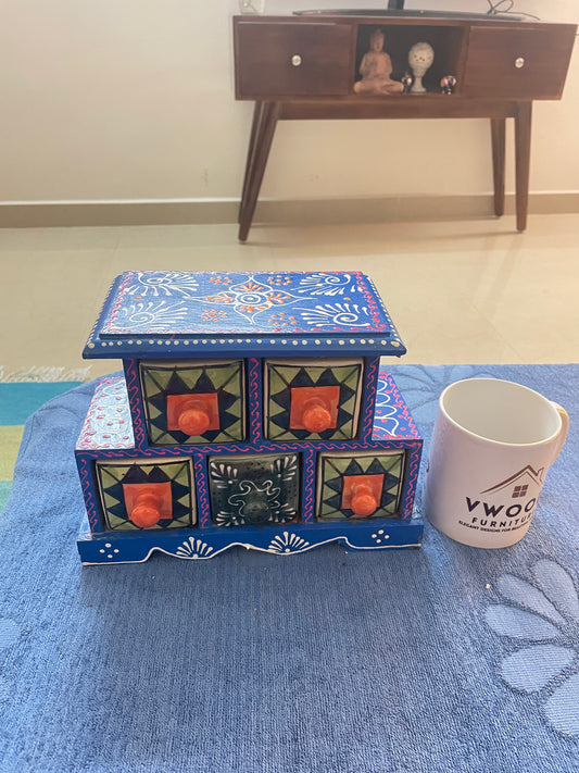 5 Blue Ceramic Storage box